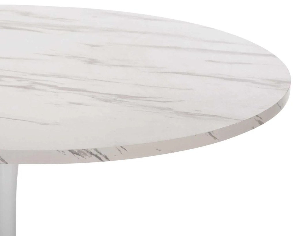 ΤΡΑΠΕΖΙ ΤΡΑΠΕΖΑΡΙΑΣ ΣΤΡΟΓΓΥΛΟ WHITE MARBLE HM9422.01 Φ120x74Yεκ.