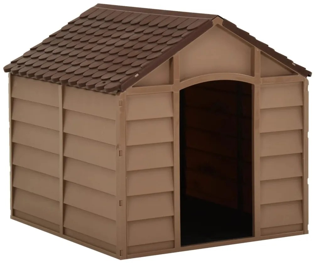 vidaXL Σπιτάκι Σκύλου Καφέ 71 x 71,5 x 68 εκ. από Πολυπροπυλένιο