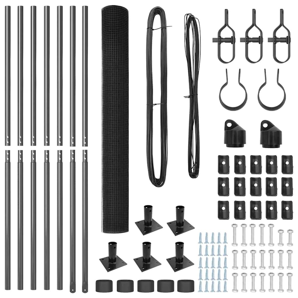 vidaXL Στύλος Περιφράξεων Γκρι 10 x 1,4 μ (12 x 12 χιλ. πλέγμα)