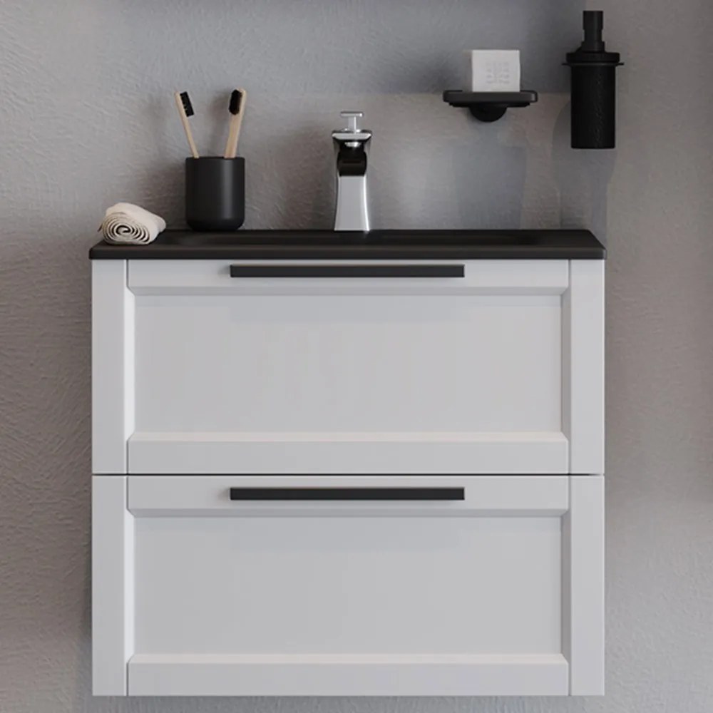 Έπιπλο Μπάνιου Πάγκος Με Νιπτήρα Laguna 60 S3BLAG060WHM 61×46.5×52/61×46.5cm White Κεραμικό,Mdf