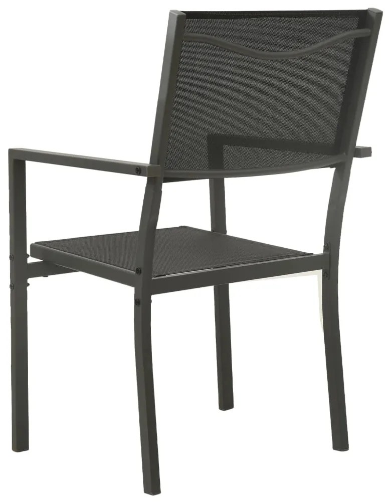 vidaXL Καρέκλες Κήπου 4 τεμ. Μαύρες / Ανθρακί από Textilene και Ατσάλι