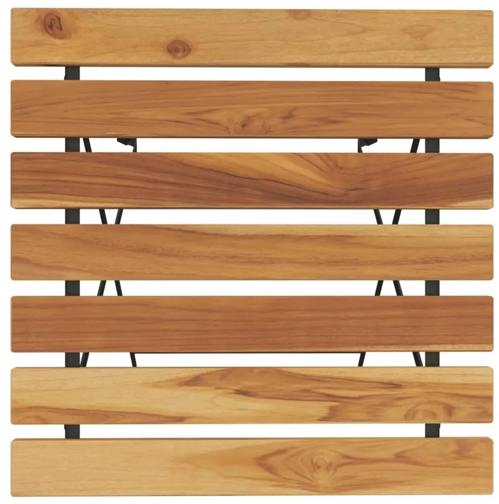 vidaXL Τραπέζι Bistro Πτυσσόμ. 55x54x71 εκ. Μασίφ Ξύλο Teak &amp; Ατσάλι