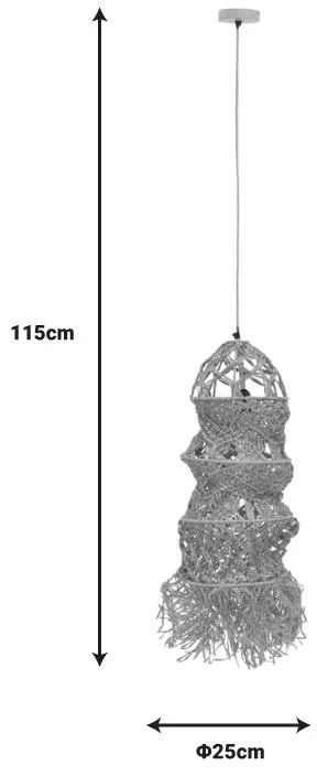 Φωτιστικό οροφής Frola Inart E27 φυσικό Φ25x115εκ 25x25x80 εκ.