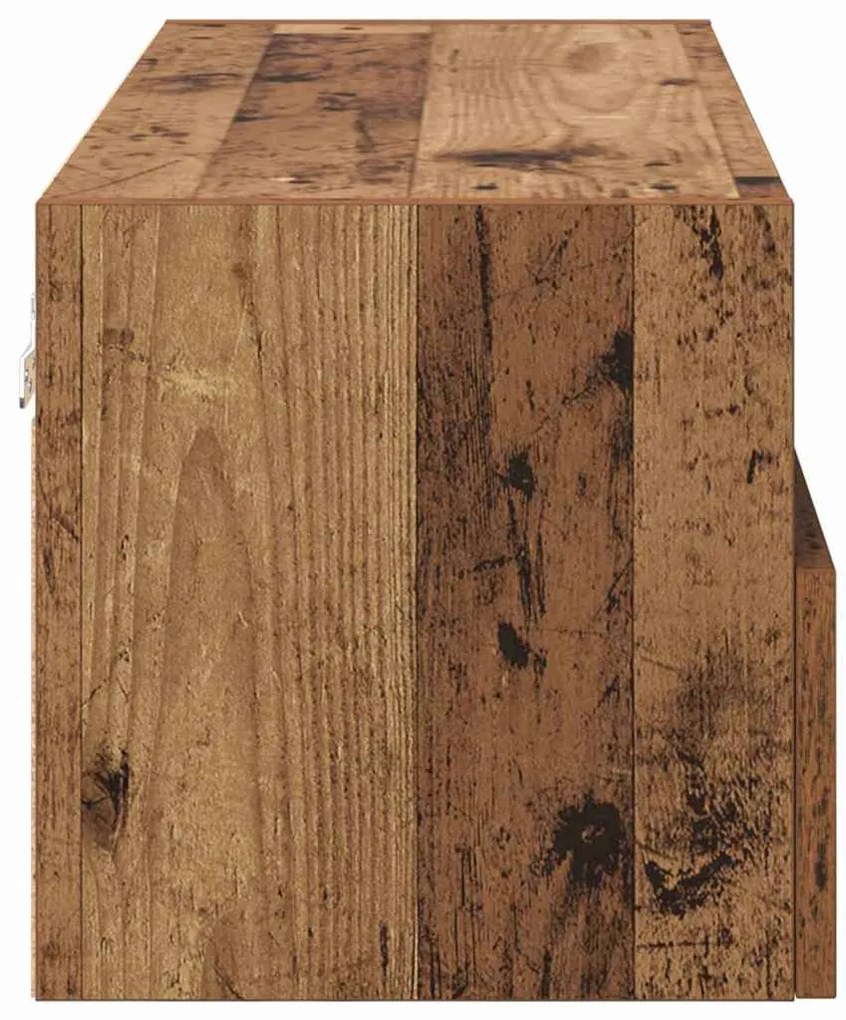 vidaXL Ντουλάπι Τηλεόρασης Τοίχου Επιτοίχιο Παλιό Ξύλο 80 x 30 x 30 εκ