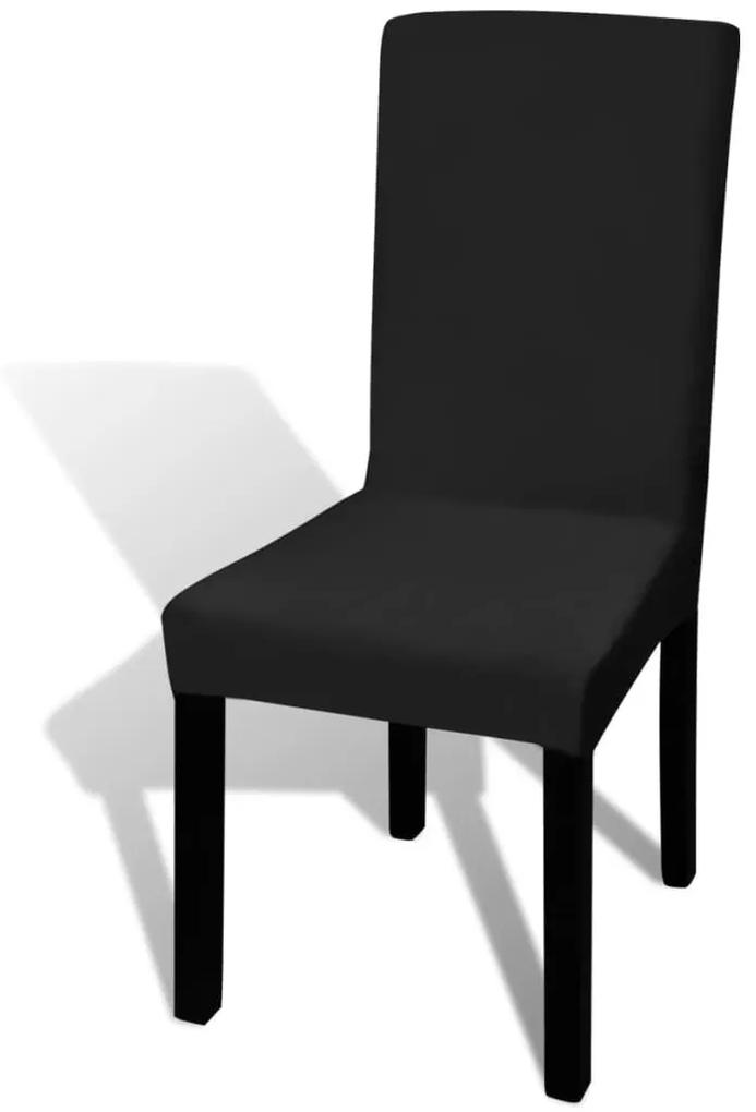 Κάλυμμα Καρέκλας Ελαστικό Ίσιο 4 τεμ. Μαύρο - Μαύρο