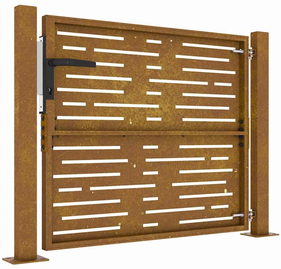 vidaXL Πόρτα Κήπου Τετράγωνη 100x100 εκ. από Ατσάλι Corten