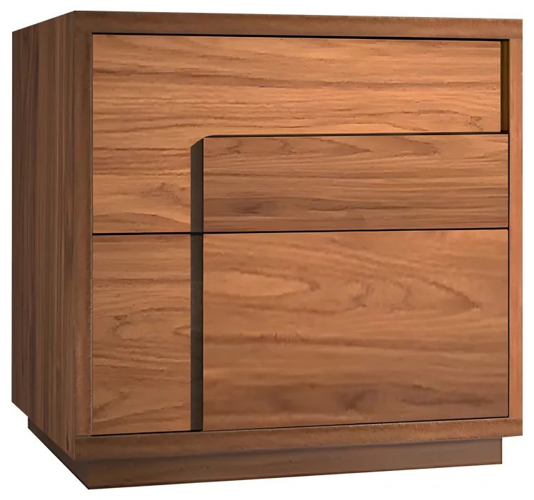 Κομοδίνο Inget pakoworld mdf σε καρυδί απόχρωση 50x40x48εκ - 072-000143