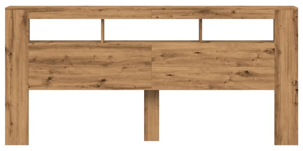 vidaXL LED κεφαλάρι Artisan Oak 220x18,5x103,5 cm Κατασκευασμένο ξύλο