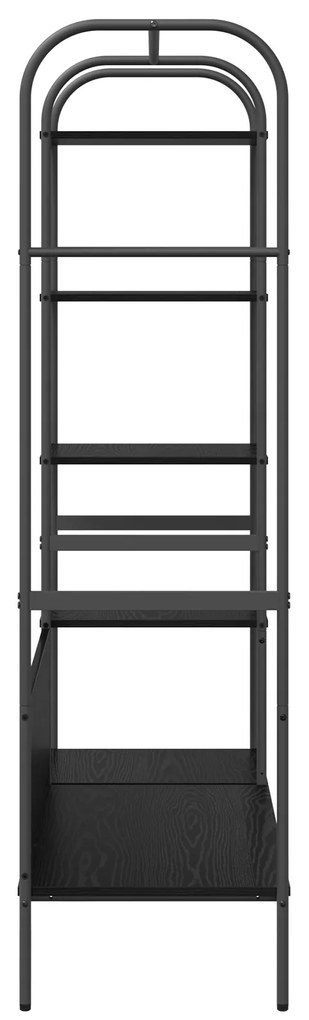 vidaXL Ράγα Ρούχων με Ράφια Μαύρης Δρύς 120x44x160 εκ. Επεξεργασμένο Ξύλο