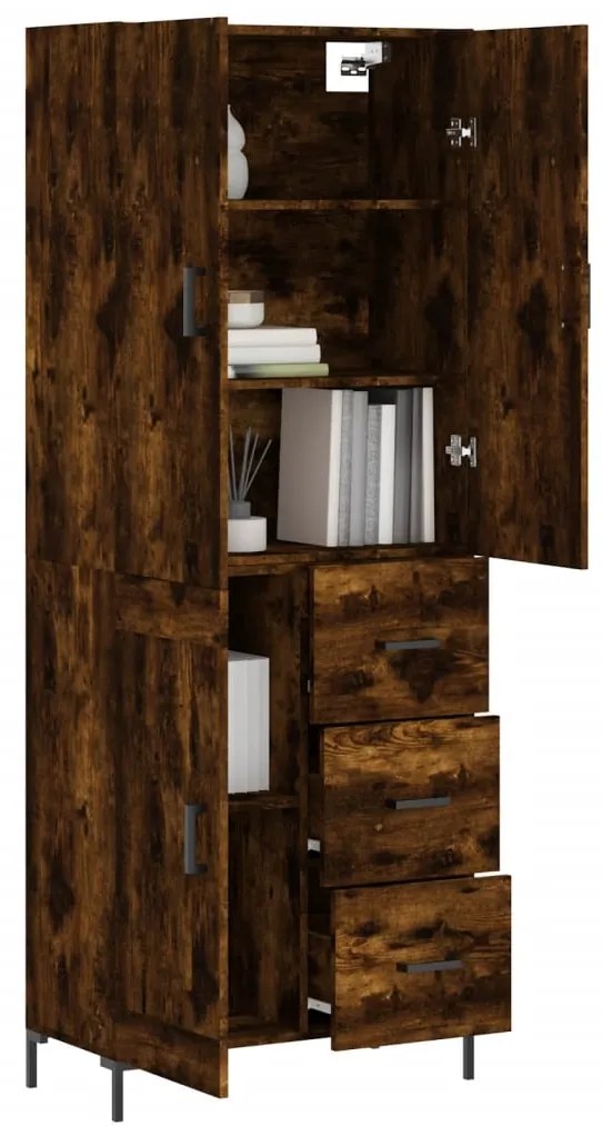 vidaXL Ντουλάπι Καπνιστή Δρυς 69,5x34x180 εκ. από Επεξεργασμένο Ξύλο