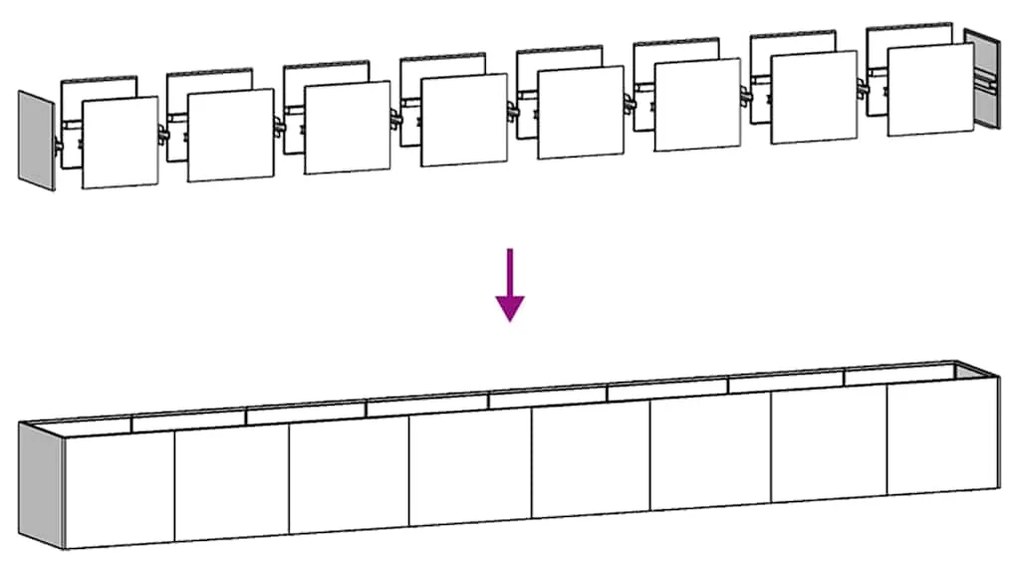 vidaXL Ζαρντινιέρα Μαύρη 360x40x40 εκ. από Χάλυβα Ψυχρής Έλασης