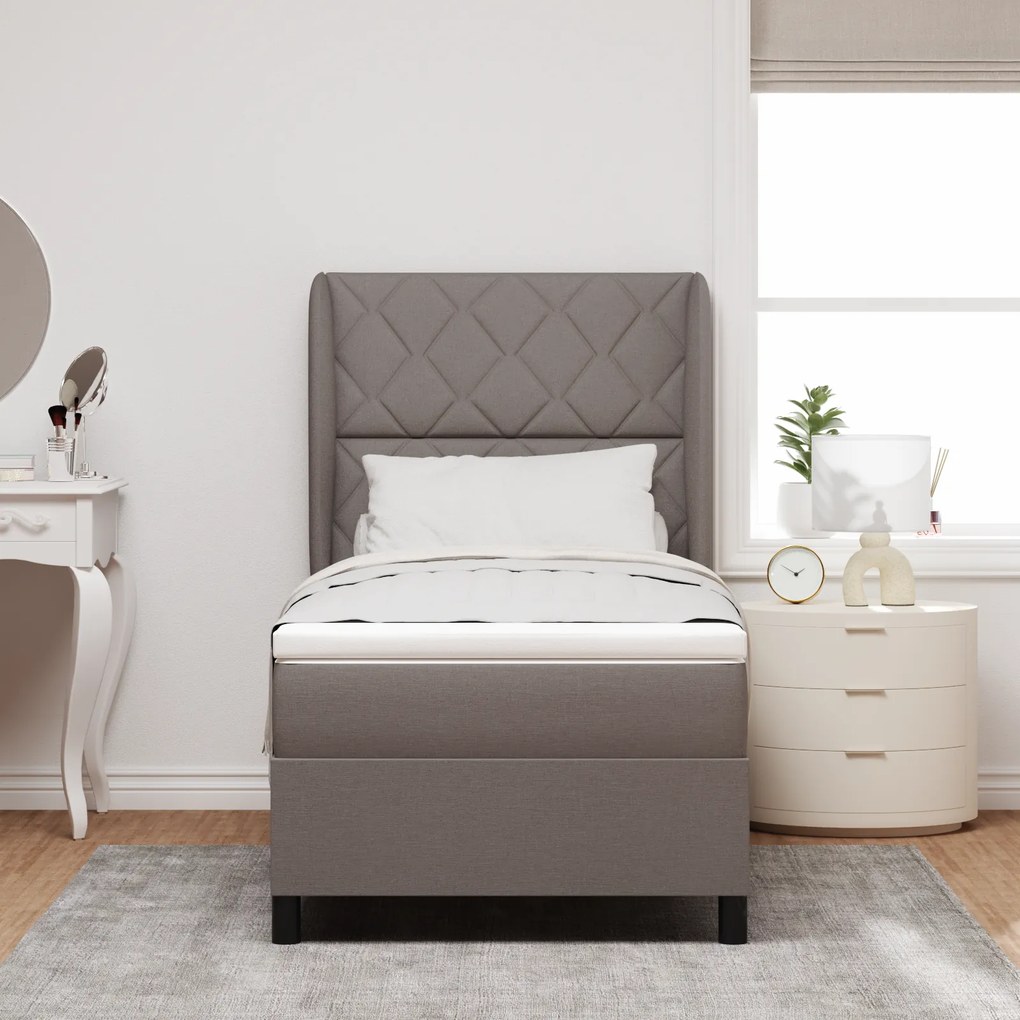 vidaXL Κρεβάτι Box Spring με Στρώμα σε Ταπαίο, 90x190 εκ., Ύφασμα
