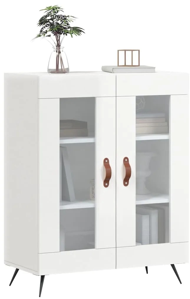 vidaXL Ντουλάπι Γυαλιστερό Λευκό 69,5x34x90 εκ. Επεξεργασμένο Ξύλο