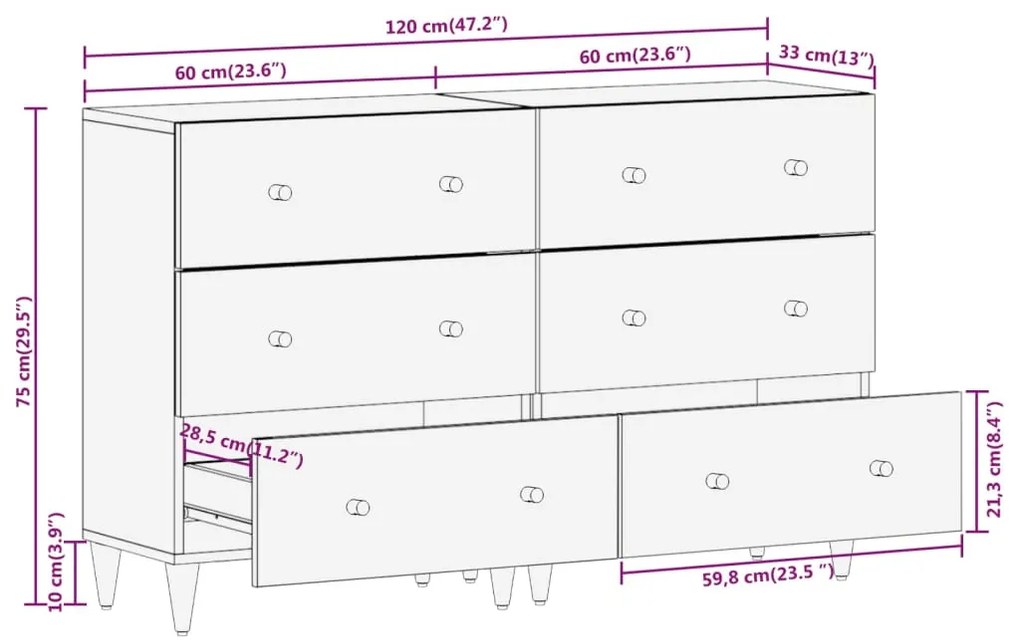 ΒΟΗΘΗΤΙΚΑ ΝΤΟΥΛΑΠΙΑ 2 ΤΕΜ. 60X33X75 ΕΚ. ΑΠΟ ΜΑΣΙΦ ΞΥΛΟ ΜΑΝΓΚΟ 3206307