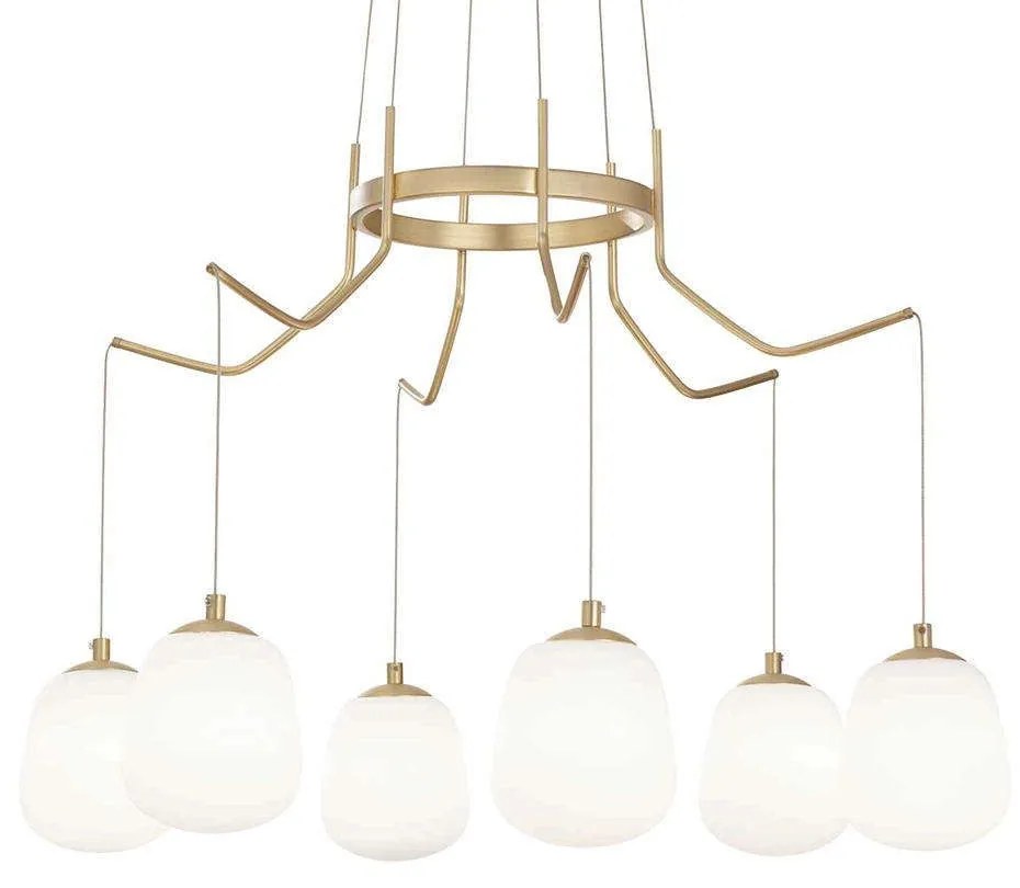 Φωτιστικό Οροφής Karousel 206387 72x97,5/127cm 6xG9 15W Gold Ideal Lux