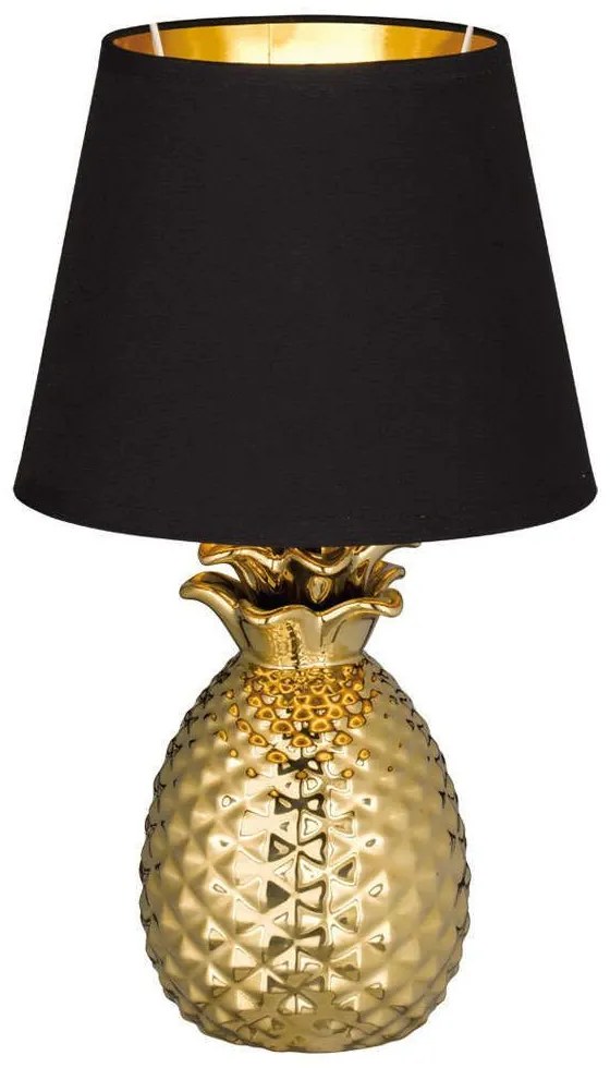 Φωτιστικό Επιτραπέζιο Pineapple R50421079 1xE14 40W Φ20cm 35cm Gold RL Lighting Κεραμικό,Ύφασμα