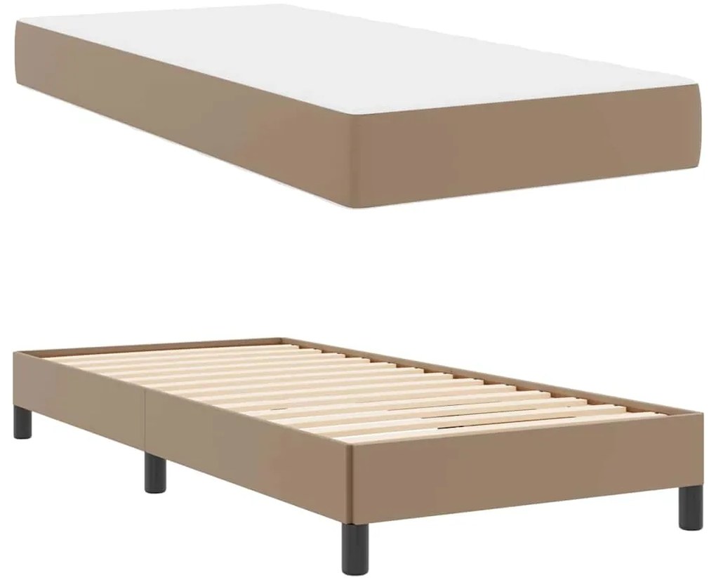 vidaXL Κρεβάτι Άλλο Καπουτσίνο 100 x 200 cm Τεχνητό δέρμα