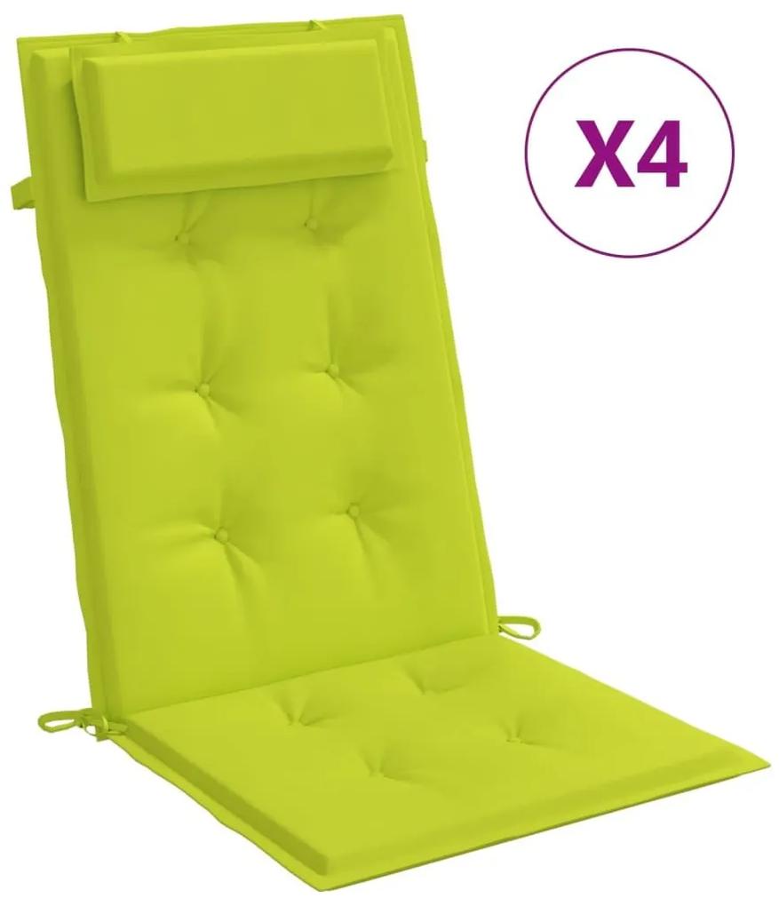 Μαξιλάρια Καρέκλας με Πλάτη 4 τεμ. Φωτ. Πράσινο Ύφασμα Oxford - Πράσινο