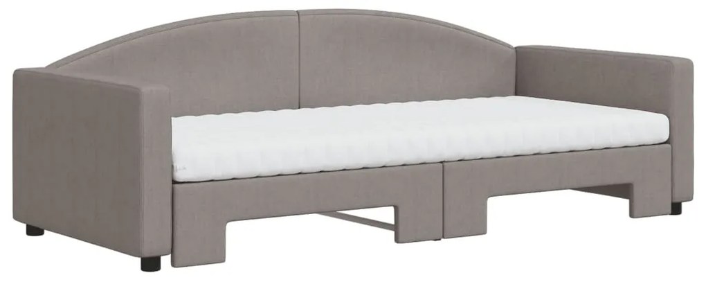 vidaXL Καναπές Κρεβάτι Συρόμενος Taupe 90x200 εκ. Ύφασμα Στρώματα