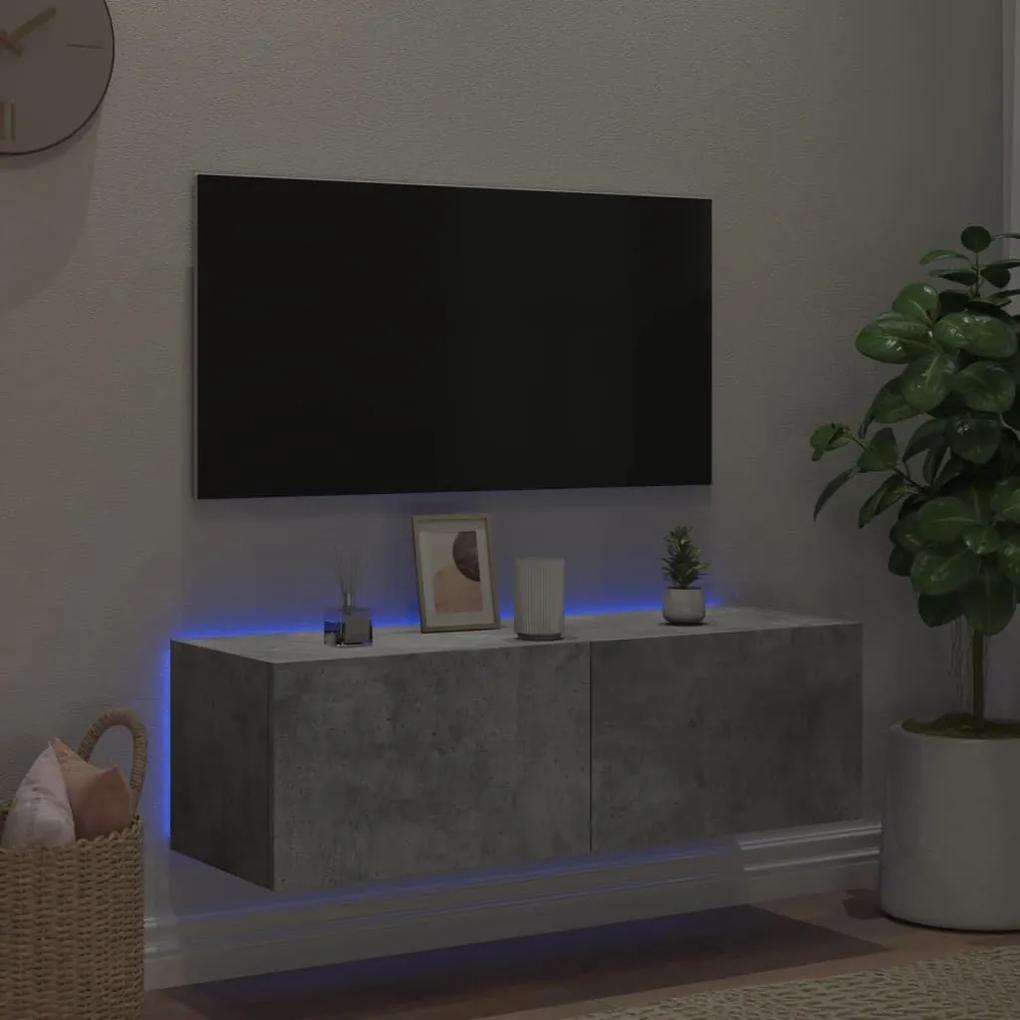 Έπιπλο Τηλεόρασης με LED Γκρι Σκυροδέματος 100x35x31 εκ. - Γκρι