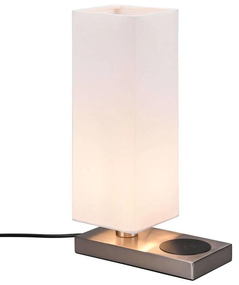 Φωτιστικό Επιτραπέζιο Με Φορτιστή Haley R59100107 10x20x35cm 1xE14 40W Nickel-White RL Lighting