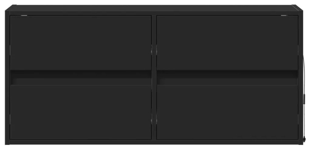 vidaXL Έπιπλο Τοίχου Τηλεόρασης με LED Μαύρο 100x31x45 εκ.
