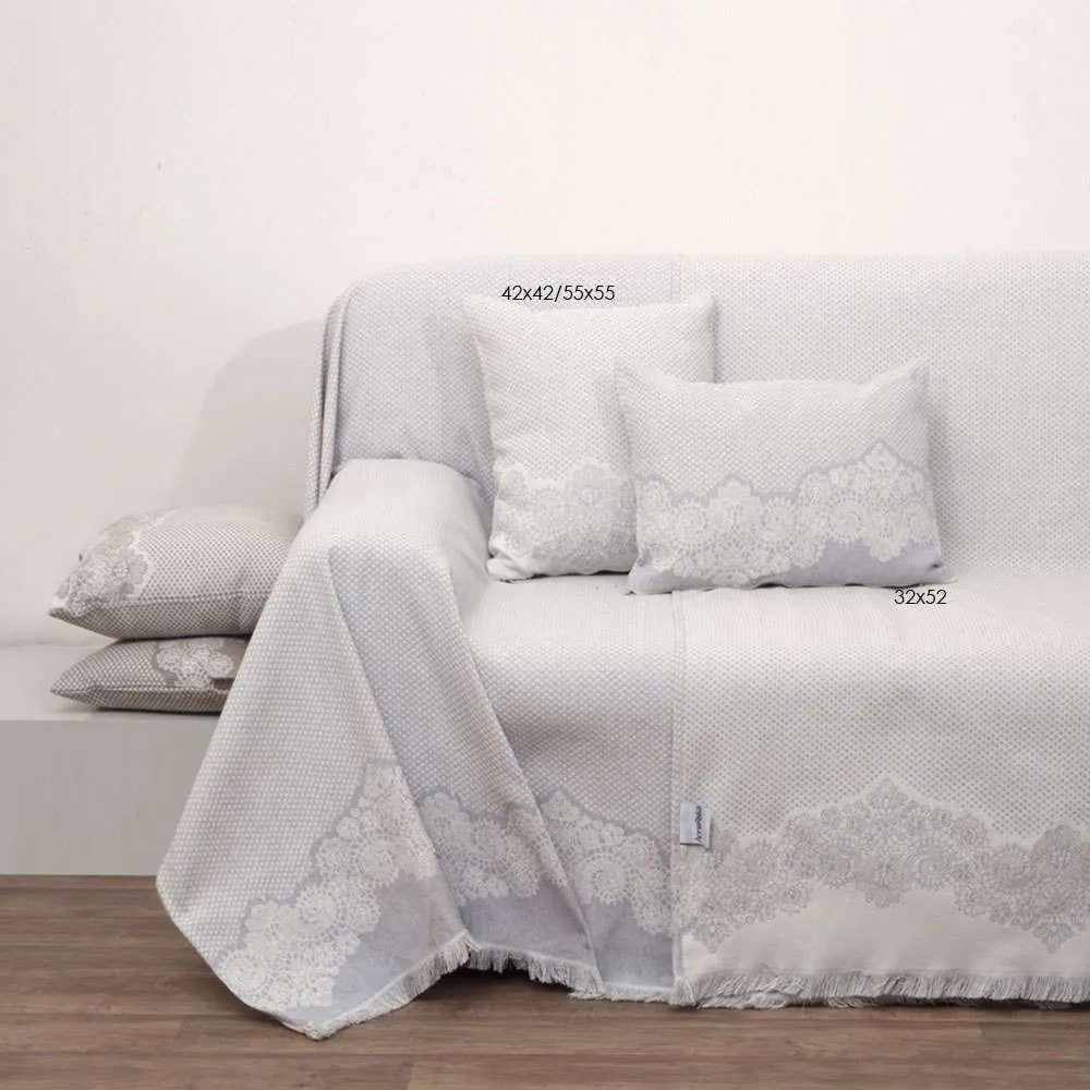 Μαξιλάρι Διακοσμητικό (Με Γέμιση) Des.1561 Grey Anna Riska 55X55 55x55cm 100% Cotton