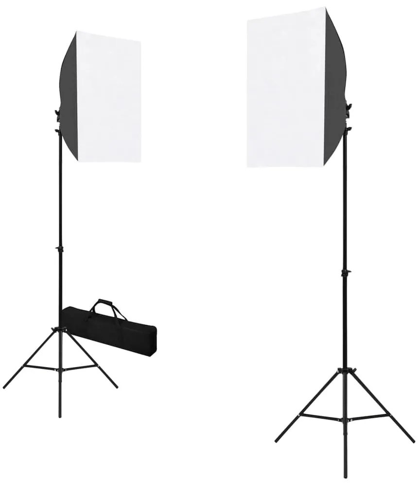 Φωτιστικά Studio Επαγγελματικά 2 τεμ. Μαύρα 40x60 εκ. Ατσάλινα - Μαύρο