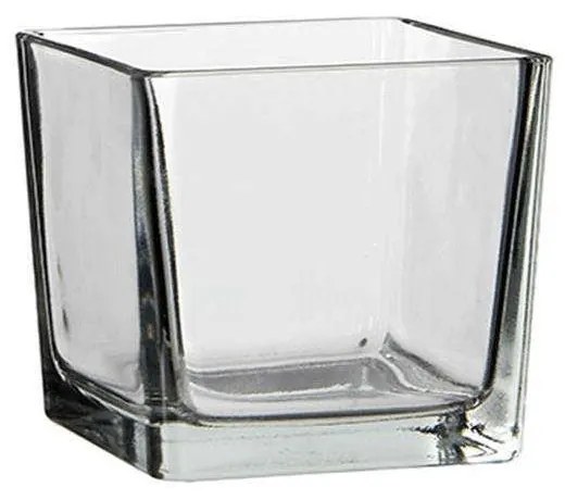 Κηροπήγιο Τετράγωνο Lotty 02.1013004 12x12cm Γυάλινο Clear Γυαλί