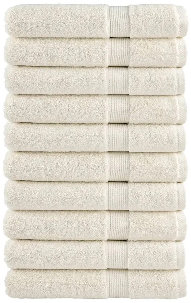 Πετσέτες Premium SOLUND 10 Τεμ. Κρεμ 100x200 εκ. 600 γρ/μ²