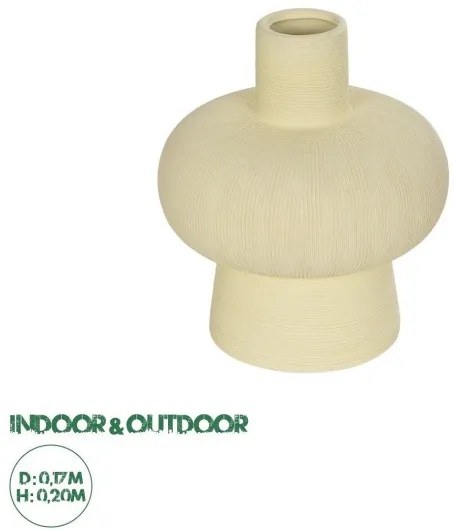 Artificial Garden ICEBERG 21263 Διακοσμητικό Κεραμικό Βάζo Μπεζ Π17 x Μ17 x Υ20cm Globostar-21263-Μπεζ 21263