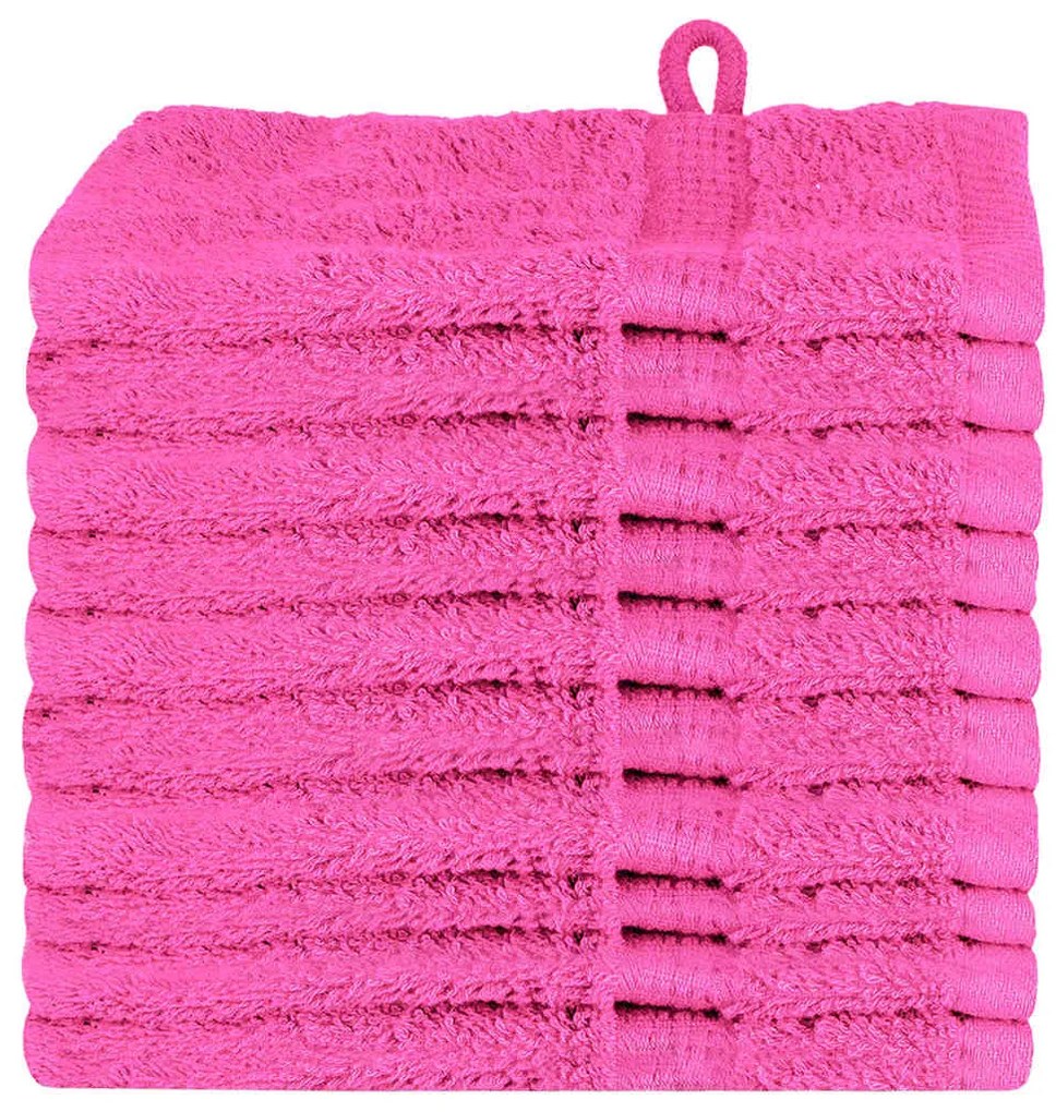 vidaXL Πετσέτες Προσώπου SOLUND 10 pcs Ροζ Βαμβάκι
