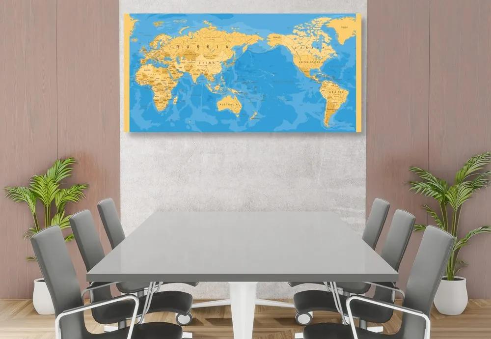 Εικόνα στον παγκόσμιο χάρτη φελλού σε ενδιαφέρον σχέδιο - 100x50  color mix