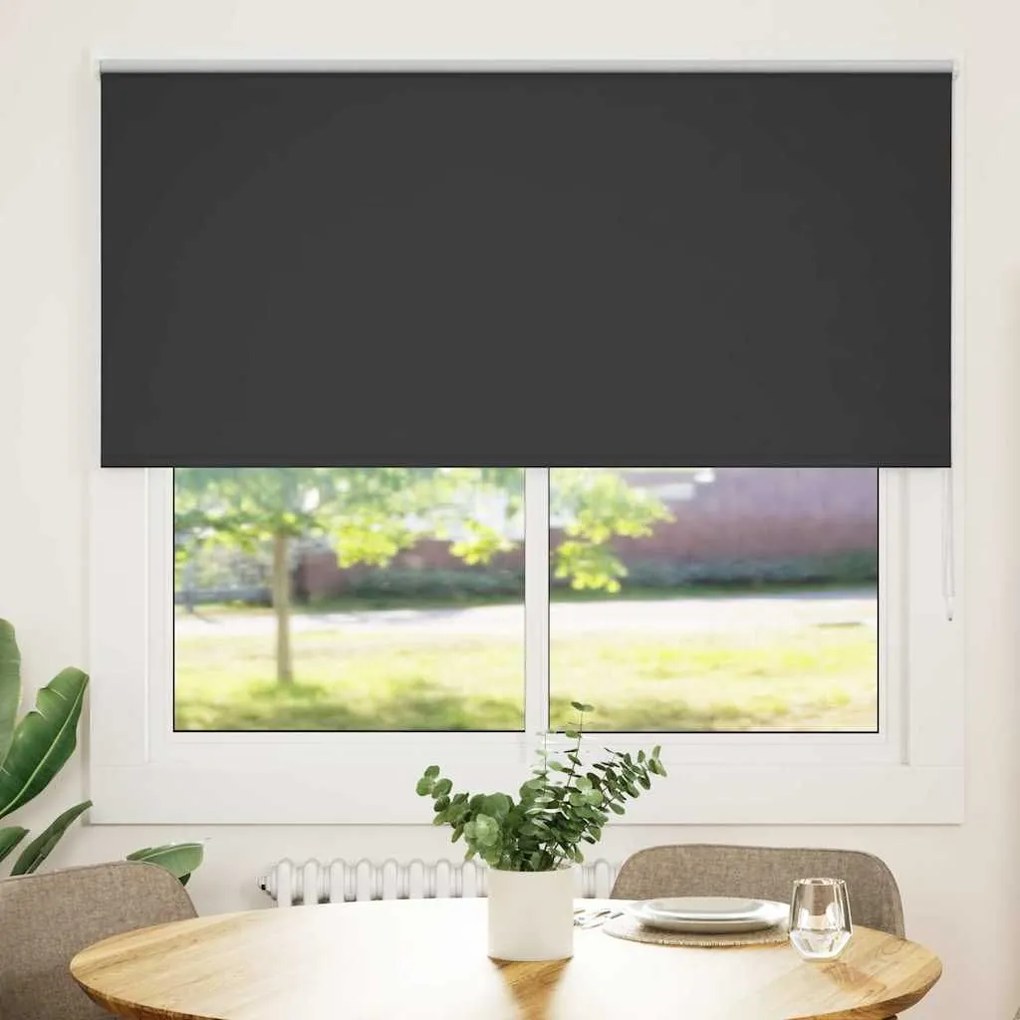 Roller Blind Blackout Μαύρο 145x130 cm Πλάτος υφάσματος 141,6cm - Μαύρο