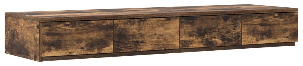 vidaXL Συρτάρια Κρεβατιού Καπνιστό Δρυς 120x36,5x16,5 εκ Επεξεργασμένο Ξύλο
