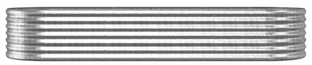 Ζαρντινιέρα Ασημί 224x80x36 εκ. Ατσάλι με Ηλεκτρ. Βαφή Πούδρας - Ασήμι