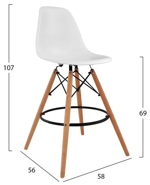 ΣΚΑΜΠΟ ΜΠΑΡ RENATA HM0173.01 ΛΕΥΚΟ 58x56x107Υ εκ. - 0610138 - HM0173.01