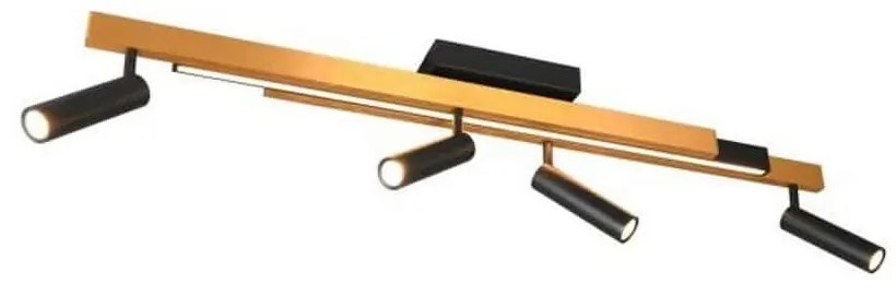 Φωτιστικό Οροφής - Σποτ Zeno 648310580 133x8x23cm Black-Gold Trio Lighting