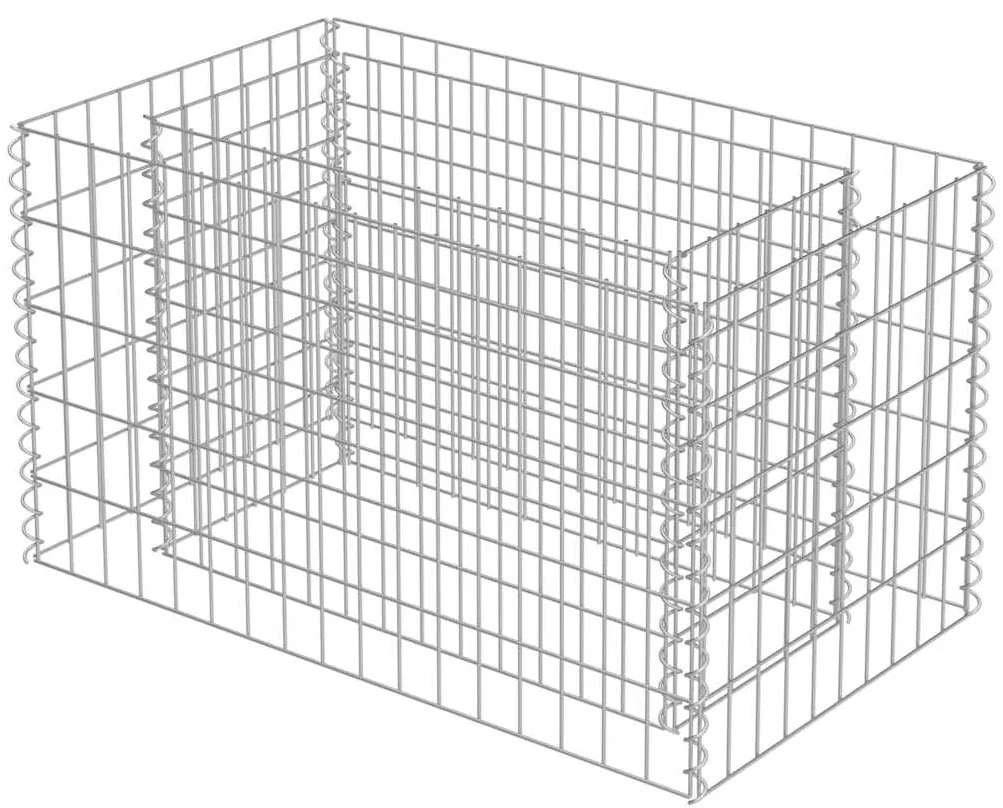 vidaXL Συρματοκιβώτιο-Γλάστρα Υπερυψωμένη 90x50x50 εκ. Γαλβ. Χάλυβας