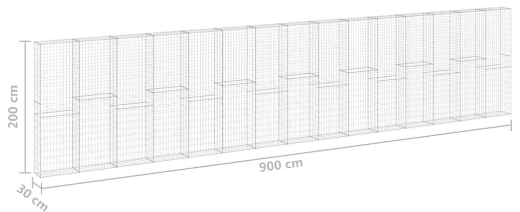 ΣΥΡΜΑΤΟΚΙΒΩΤΙΟ ΤΟΙΧΟΣ 900X30X200 ΕΚ. ΓΑΛΒΑΝ.ΧΑΛΥΒΑΣ + ΚΑΛΥΜΜΑΤΑ 147819