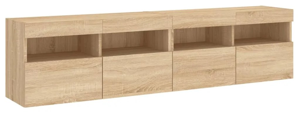 vidaXL Έπιπλα Τοίχου Τηλ. με LED 2 Τεμ. Sonoma Δρυς 80x30x40 εκ.