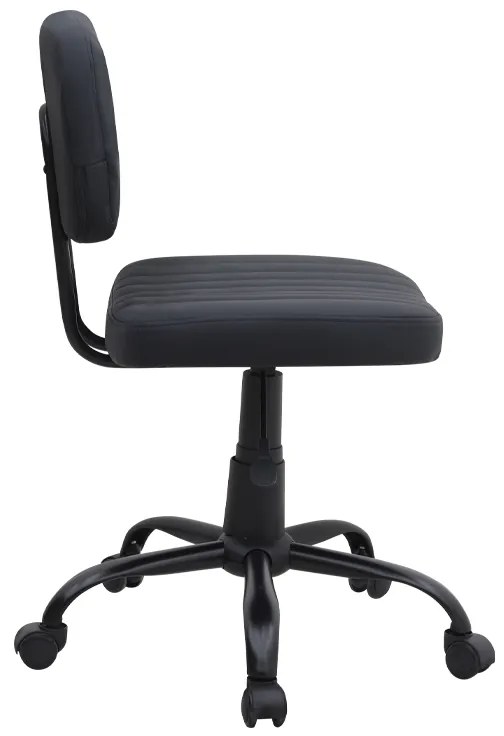 Καρέκλα γραφείου Romano Megapap από τεχνόδερμα χρώμα μαύρο 46x53x79/86εκ.