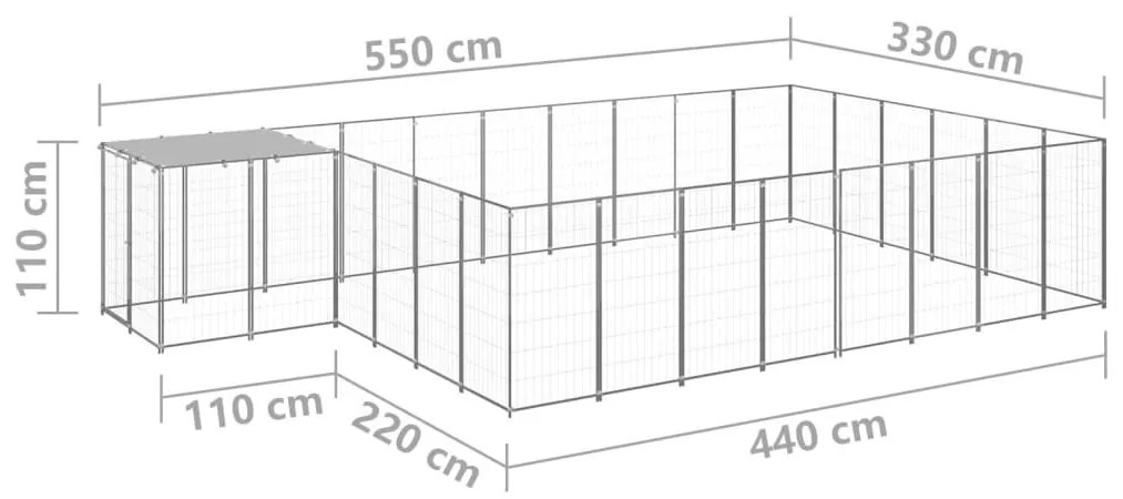 Σπιτάκι Σκύλου Ασημί 15,73 μ² Ατσάλινο   - Ασήμι