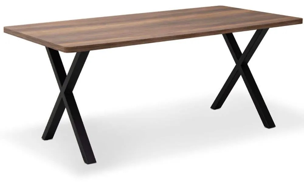 Τραπέζι Jeremy 0212175 160x80x75cm Walnut-Black Mdf,Μέταλλο