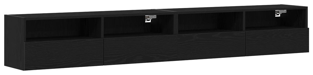 vidaXL Ντουλάπια Τηλεόρασης 2 τεμ Μαύρο Δρυς 100x30x30 cm Επεξεργασμένο Ξύλο