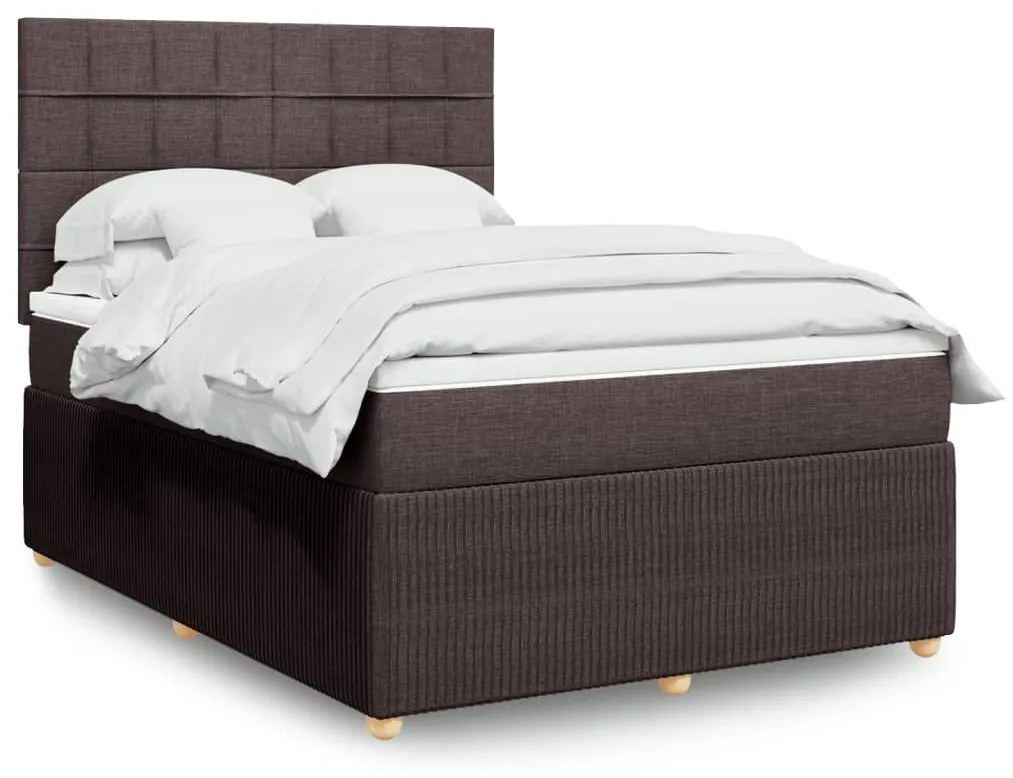 ΚΡΕΒΑΤΙ BOXSPRING ΜΕ ΣΤΡΩΜΑ ΣΚΟΥΡΟ ΚΑΦΕ 140X190 ΕΚ. ΥΦΑΣΜΑΤΙΝΟ 3292054