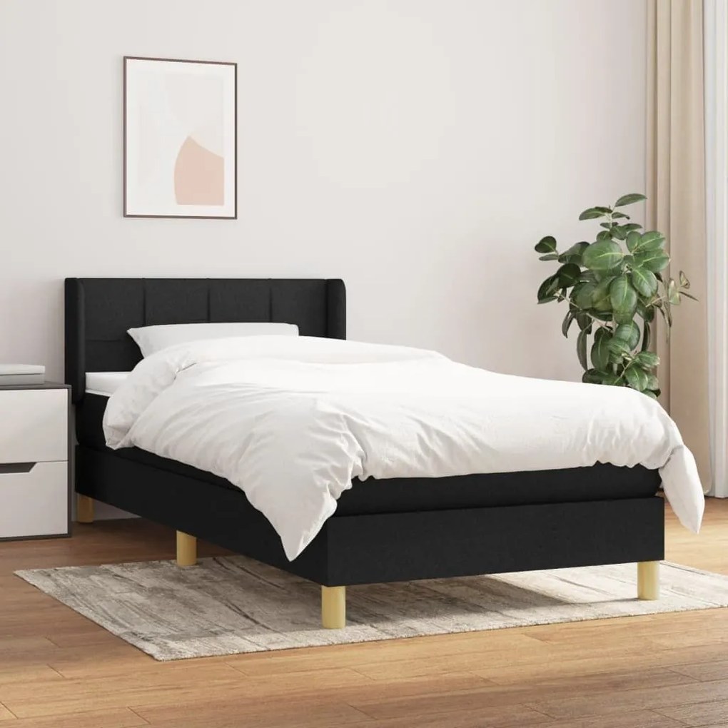 ΚΡΕΒΑΤΙ BOXSPRING ΜΕ ΣΤΡΩΜΑ ΜΑΥΡΟ 100 X 200 ΕΚ. ΥΦΑΣΜΑΤΙΝΟ 3130251