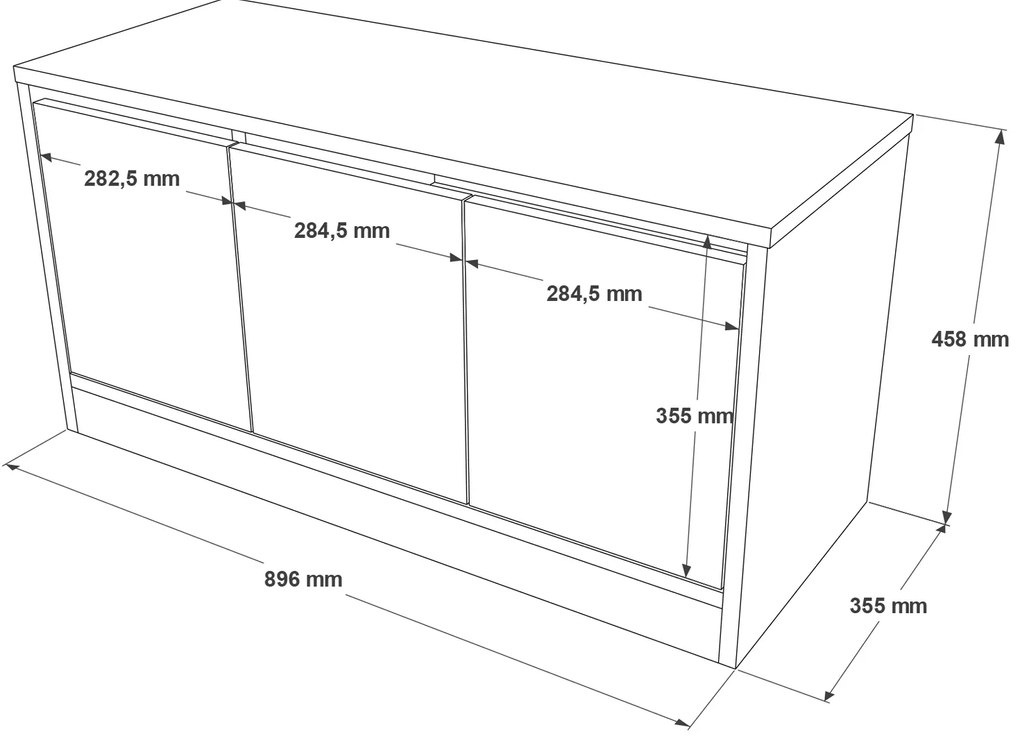 Έπιπλο Εισόδου ArteLibre CROFTON Λευκό Μοριοσανίδα 89.6x35.5x45.8cm