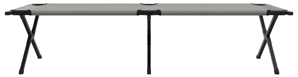 vidaXL Αναδιπλούμενο Κρεβάτι Κάμπινγκ Γκρι 210 x 80 x 46 εκ.