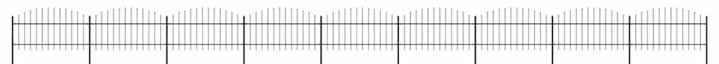 vidaXL Κάγκελα Περίφραξης με Λόγχες Μαύρα (1-1,25) x 15,3 μ. Ατσάλινα